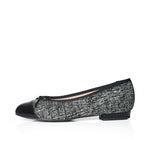 Corrine Extra-Wide Fit Flats - Black Tweed - COMING SOON