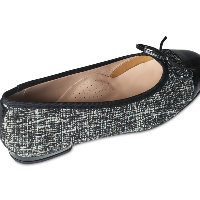 Corrine Extra-Wide Fit Flats - Black Tweed - COMING SOON