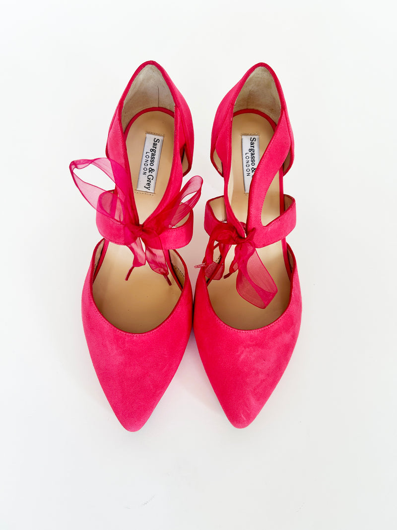 PRE-PRODUCTION SAMPLE -Anya - Hot Pink Suede (SAMPLE SALE)