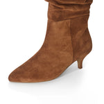 Delilah - Extra-Wide Fit Knee High Slouch Boots - Tan Nubuck Suede