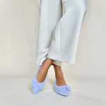 Dionne Extra-Wide Fit Flats - Light Blue Suede