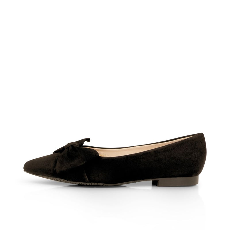 Dionne Extra-Wide Fit Flats - Black Suede