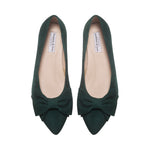 Dionne Extra-Wide Fit Flats - Green Suede