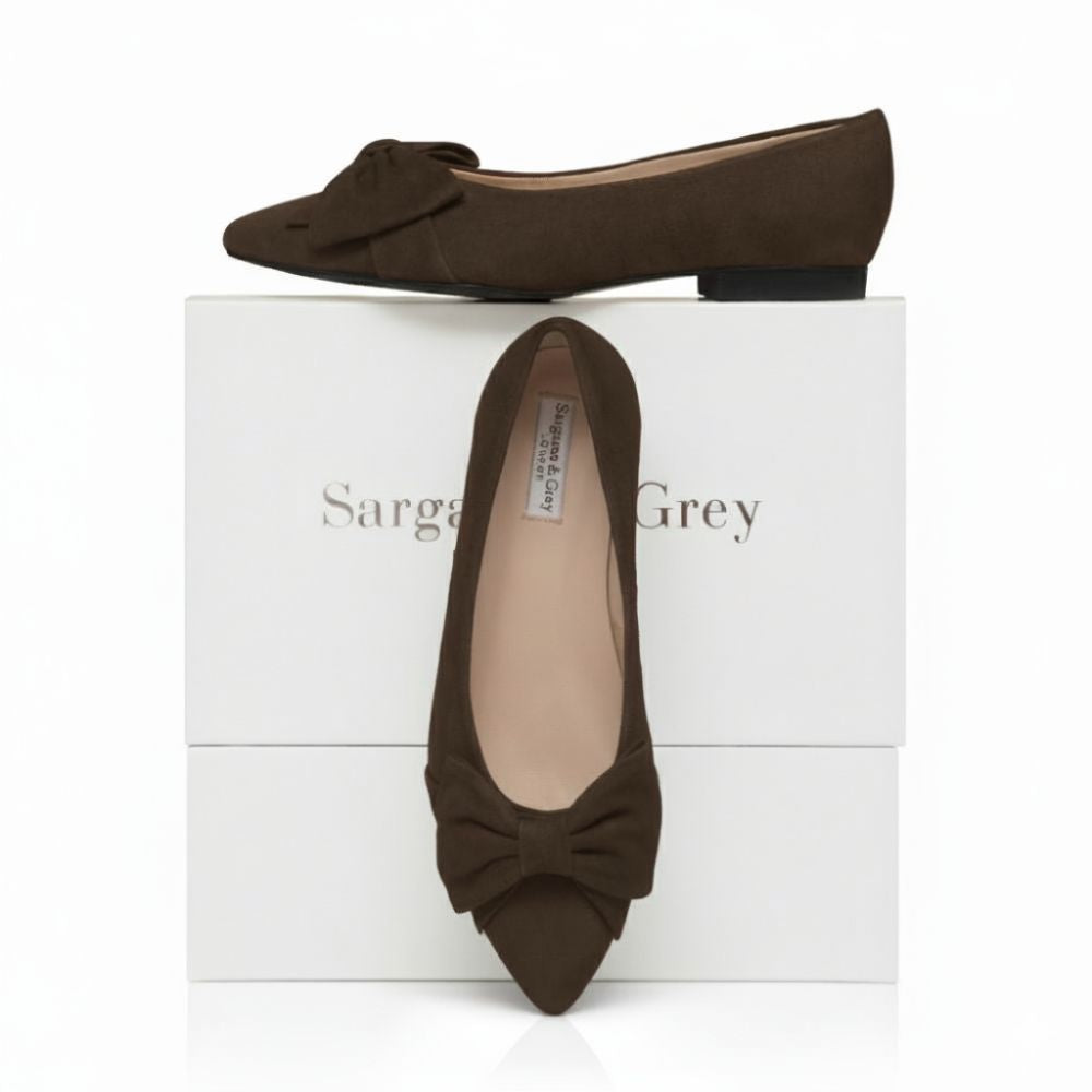 Dionne Extra Wide Fit Flats Burgundy Suede