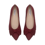 Dionne Extra-Wide Fit Flats - Burgundy Suede