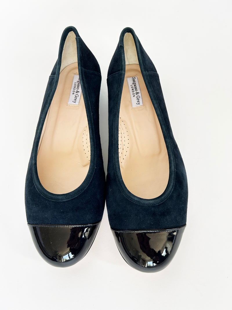 PRE-PRODUCTION SAMPLE - Extra Wide Ballet flats Navy Suede (SAMPLE SALE)