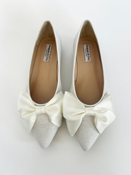 PRE-PRODUCTION SAMPLE - Whitney Extra Wide Flats White (SAMPLE SALE)