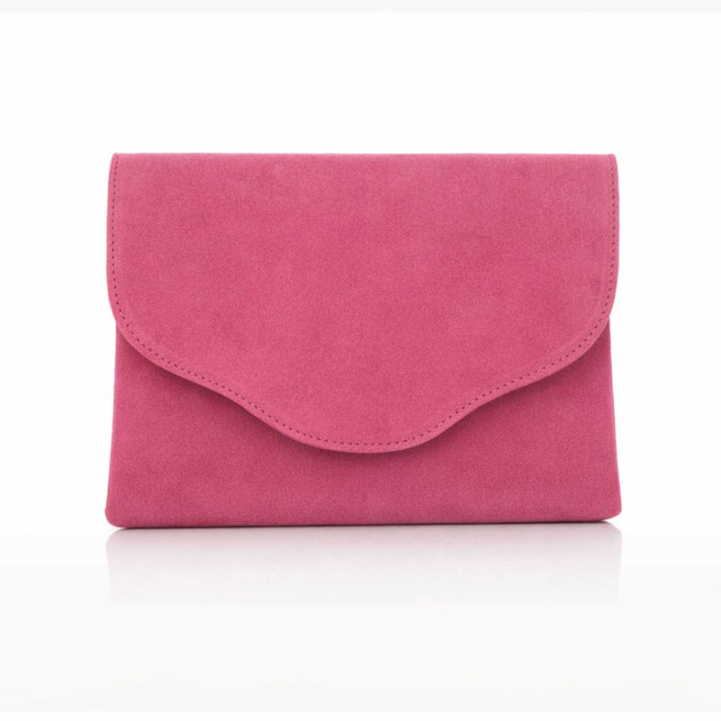 Raspberry Suede Clutch – Sargasso and Grey