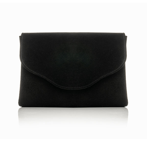 Ellie Clutch Black Suede