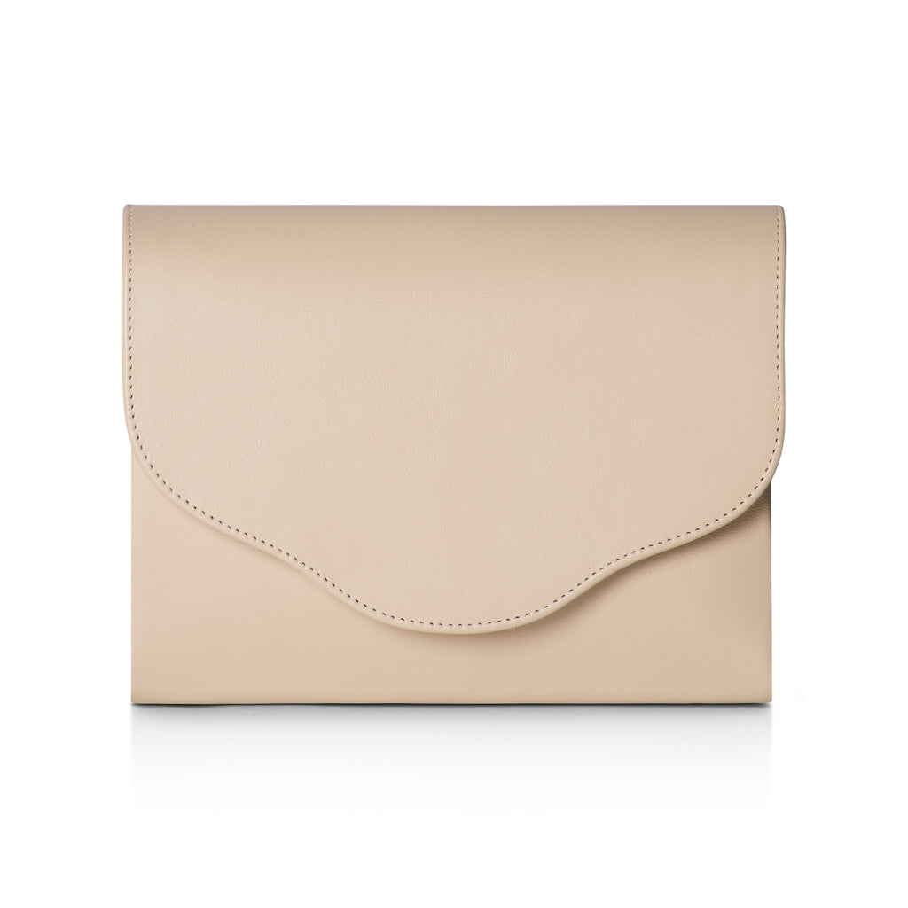 Ellie Clutch Bag Almond Leather