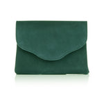 Ellie Clutch - Dark Green Suede