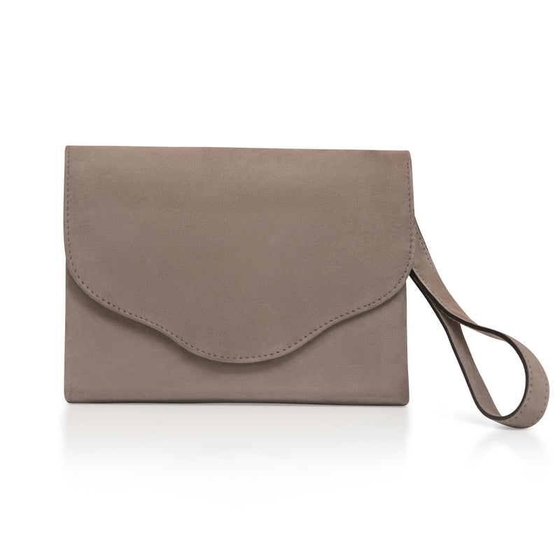 Ellie Clutch - Grey Suede