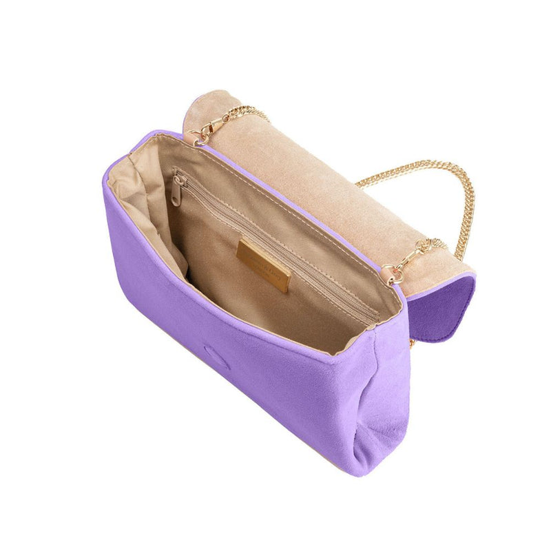 Ellie Clutch Bag - Lavender Suede