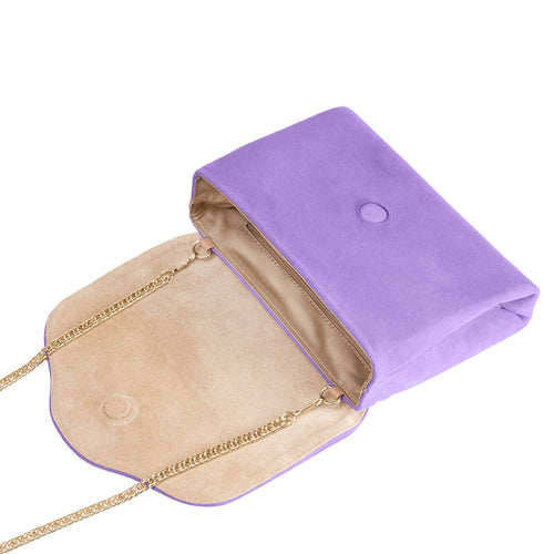 Ellie Clutch Bag - Lavender Suede