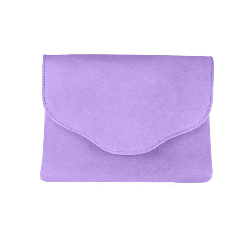Ellie Clutch Bag - Lavender Suede