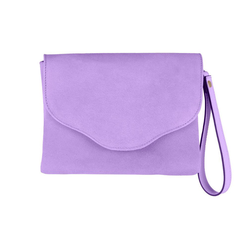 Ellie Clutch Bag - Lavender Suede