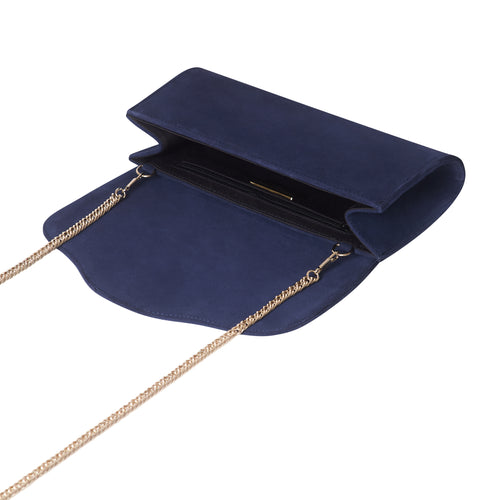 Elodie Clutch - Navy Suede