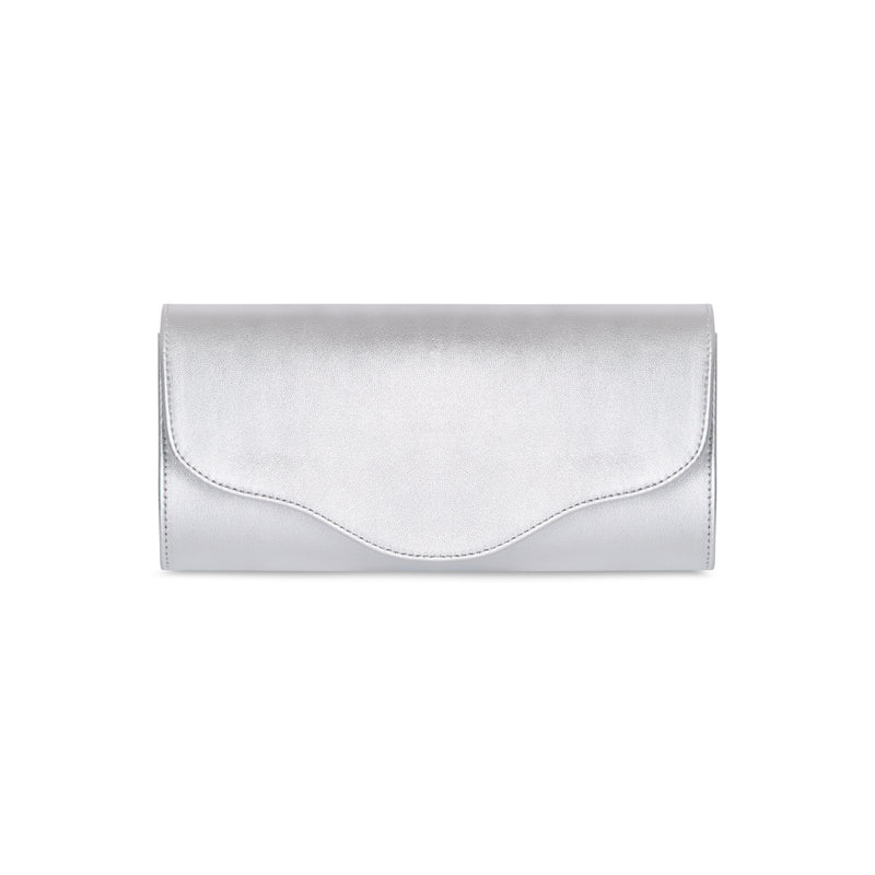 Elodie Clutch - Light Silver Leather