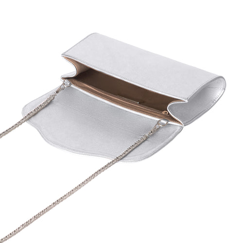 Elodie Clutch - Light Silver Leather