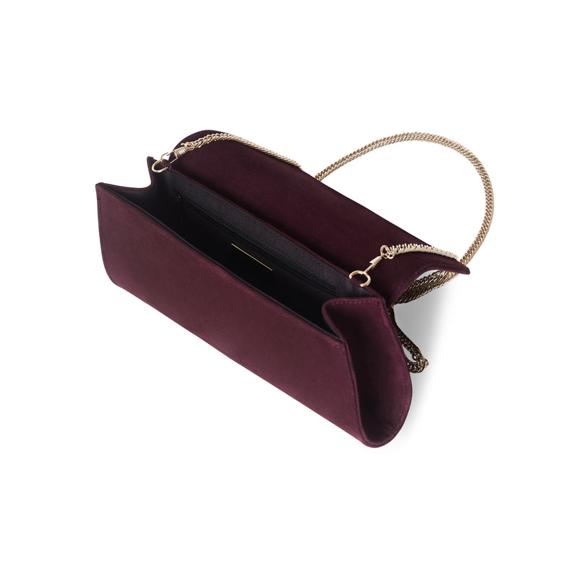 Elodie Clutch - Burgundy Suede