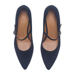 Elsa Wide Fit Court Shoe – Black Suede