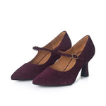 Elsa Wide Fit Court Shoe – Burgundy Suede