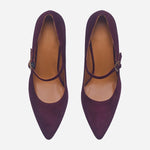 Elsa Wide Fit Court Shoe – Burgundy Suede