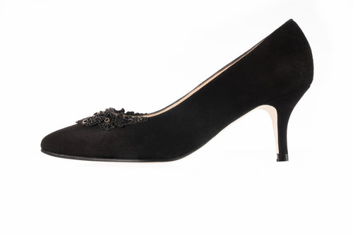 PAST SEASON - Elyse Black Suede (SAMPLE SALE)