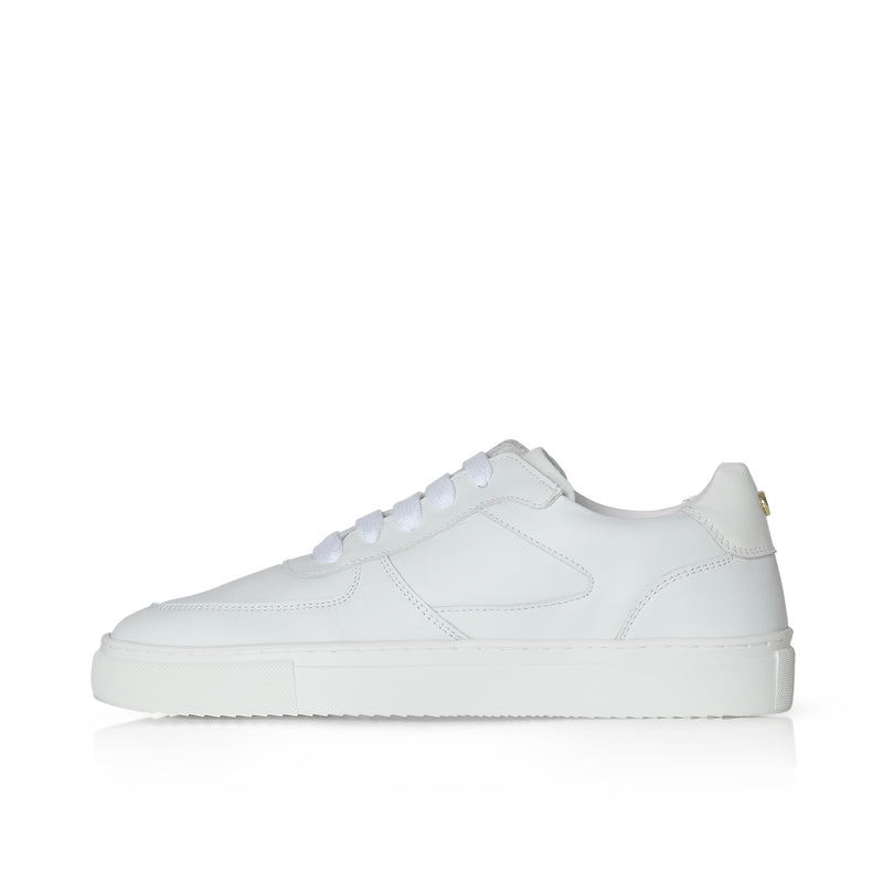 Emma Wide Fit Trainers - White Leather