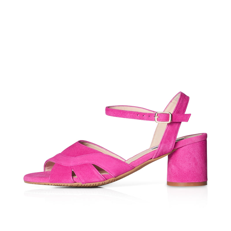 Erica II - Wide Fit Sandal - Hot Pink Suede