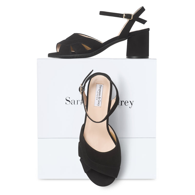 Erica II - Wide Fit Sandal - Black Suede