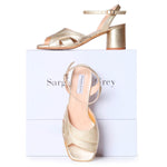 Erica - Wide Fit Sandal - Gold Leather