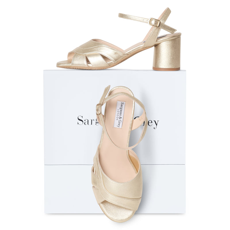 Erica II - Wide Fit Sandal - Light Gold Leather