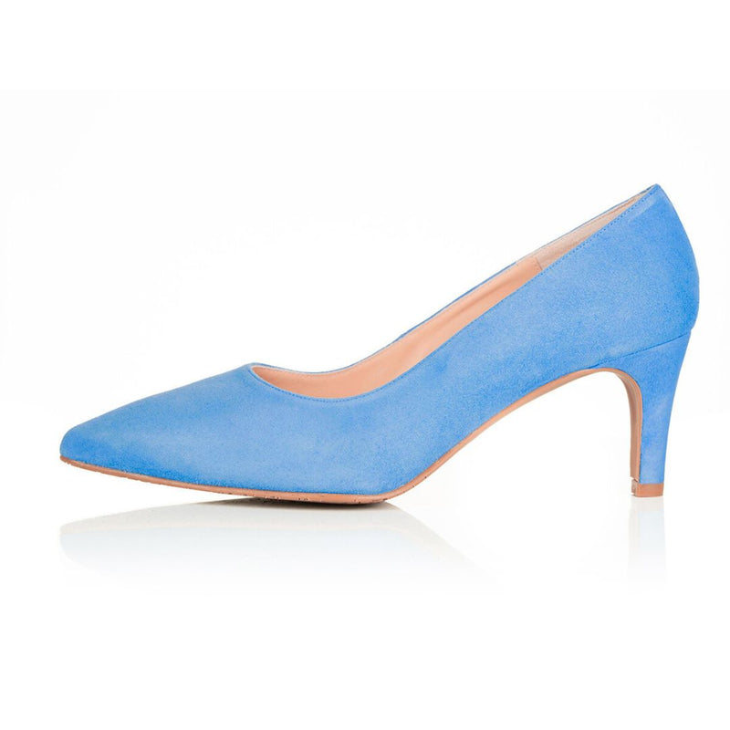 Eve Wide Fit Court Shoe – Blue Suede