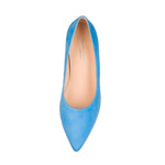 Eve Wide Fit Court Shoe – Blue Suede