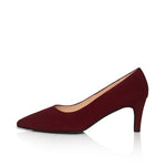 Eve Wide Fit Court Shoe – Burgundy Suede