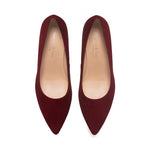 Eve Wide Fit Court Shoe – Burgundy Suede