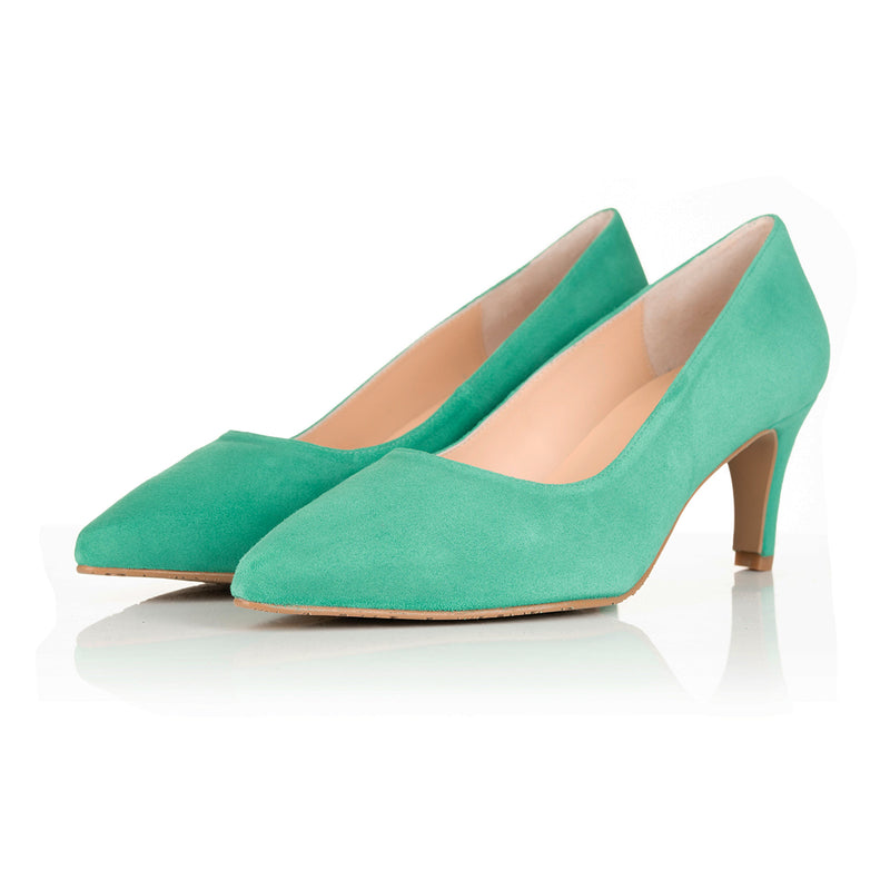 Wide Fit Green Suede Court Shoes Sargasso and Grey Wide Fit Green Suede Court Shoes Sargasso and Grey
