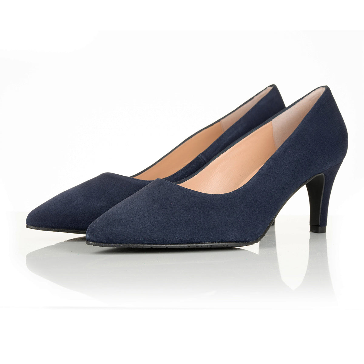 Wide Fit Navy Suede Court Shoes – Sargasso and Grey