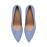 Eve Wide Fit Court Shoe – Light Blue Suede