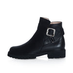 Kango - Wide Fit Biker Boots - Black Leather