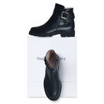 Kango - Wide Fit Biker Boots - Black Leather