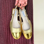 Fern Wide Fit Court - Gold Leather