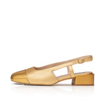 Fern Wide Fit Court - Gold Leather