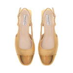 Fern Wide Fit Court - Gold Leather