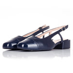 Fern Wide Fit Court - Navy Leather
