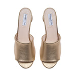 Fiona Extra-Wide Fit Mules - Gold Leather