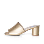 Fiona Extra-Wide Fit Mules - Gold Leather
