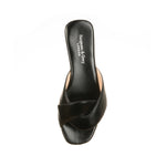 Freya Wide Fit Sandals - Black Leather