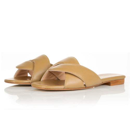 Freya Wide Fit Sandals - Biscuit Leather